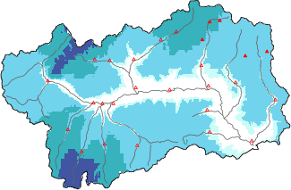 Neige fraîche dans les dernières 24h + données Modello 1 AINEVA (MOD1)