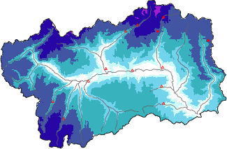 Neige fraîche dans les dernières 72h + données Modello 1 AINEVA (MOD1)