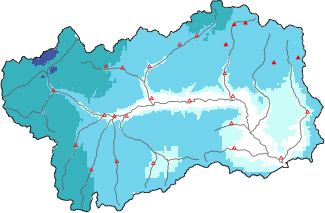 New snow in the last 24h + Modello 1 AINEVA (MOD1) data