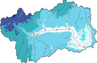 Neige fraîche dans les dernières 72h + données Modello 1 AINEVA (MOD1)