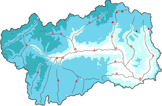 Neige fraîche dans les dernières 72h + données Modello 1 AINEVA (MOD1)