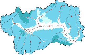 New snow in the last 72h + Modello 1 AINEVA (MOD1) data