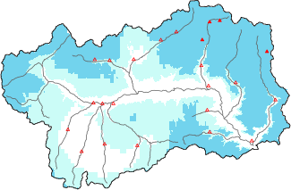 New snow in the last 24h + Modello 1 AINEVA (MOD1) data