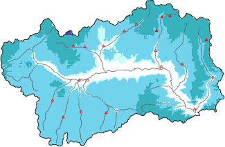 Neige fraîche dans les dernières 72h + données Modello 1 AINEVA (MOD1)