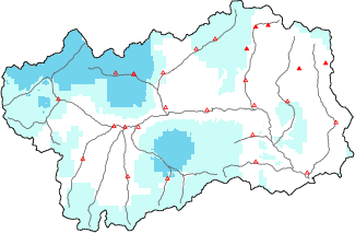 New snow in the last 24h + Modello 1 AINEVA (MOD1) data