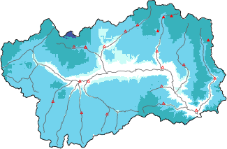 Neige fraîche dans les dernières 72h + données Modello 1 AINEVA (MOD1)