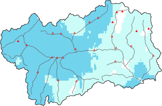 New snow in the last 24h + Modello 1 AINEVA (MOD1) data