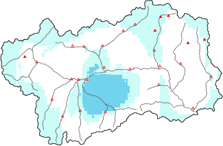 New snow in the last 24h + Modello 1 AINEVA (MOD1) data