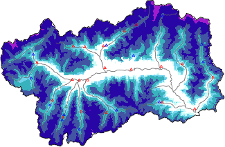 Hauter de neige + données de station automatiques (AWS) + données Modello 1 AINEVA (MOD1) au-dessous de 2000 m