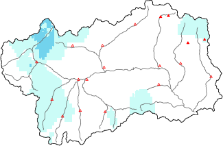 New snow in the last 72h + Modello 1 AINEVA (MOD1) data