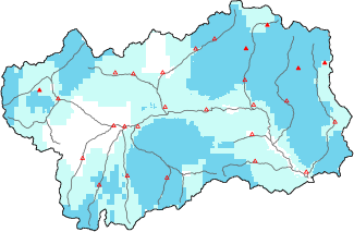 Neige fraîche dans les dernières 24h + données Modello 1 AINEVA (MOD1)