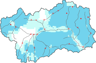 New snow in the last 72h + Modello 1 AINEVA (MOD1) data