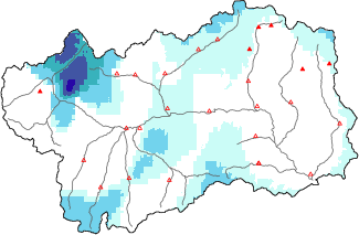 Neige fraîche dans les dernières 24h + données Modello 1 AINEVA (MOD1)