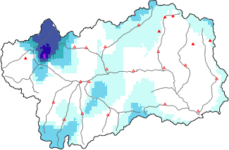 New snow in the last 72h + Modello 1 AINEVA (MOD1) data