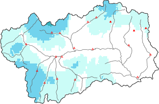 Neige fraîche dans les dernières 72h + données Modello 1 AINEVA (MOD1)