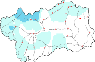 New snow in the last 24h + Modello 1 AINEVA (MOD1) data