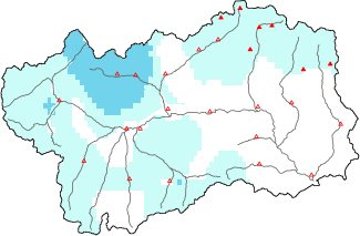 New snow in the last 24h + Modello 1 AINEVA (MOD1) data