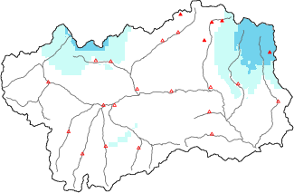 New snow in the last 24h + Modello 1 AINEVA (MOD1) data