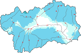 New snow in the last 24h + Modello 1 AINEVA (MOD1) data