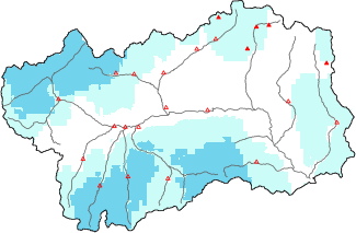 New snow in the last 24h + Modello 1 AINEVA (MOD1) data