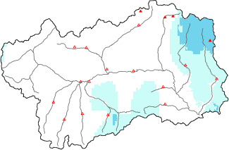 Neige fraîche dans les dernières 24h + données Modello 1 AINEVA (MOD1)