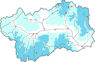 New snow in the last 24h + Modello 1 AINEVA (MOD1) data