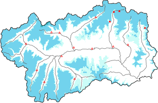 New snow in the last 24h + Modello 1 AINEVA (MOD1) data