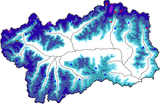 Snow depth + automatic weather station data (AWS) + Modello 1 AINEVA (MOD1) data above 2000 m