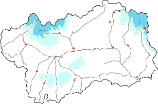 New snow in the last 24h + Modello 1 AINEVA (MOD1) data