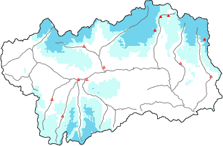 Neige fraîche dans les dernières 72h + données Modello 1 AINEVA (MOD1)