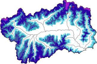 Hauter de neige + données de station automatiques (AWS) + données Modello 1 AINEVA (MOD1) au-dessus de 2000 m