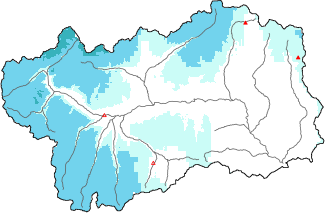 New snow in the last 24h + Modello 1 AINEVA (MOD1) data