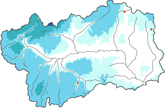 Neige fraîche dans les dernières 72h + données Modello 1 AINEVA (MOD1)