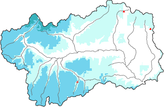 Neige fraîche dans les dernières 72h + données Modello 1 AINEVA (MOD1)