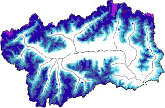 Hauter de neige + données de station automatiques (AWS) + données Modello 1 AINEVA (MOD1) au-dessus de 2000 m