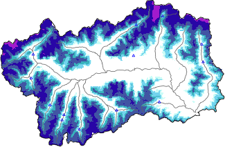 Hauter de neige + données de station automatiques (AWS) + données Modello 1 AINEVA (MOD1) au-dessous de 2000 m