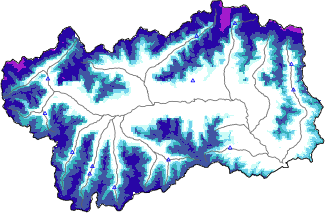 Hauter de neige + données de station automatiques (AWS) + données Modello 1 AINEVA (MOD1) au-dessous de 2000 m