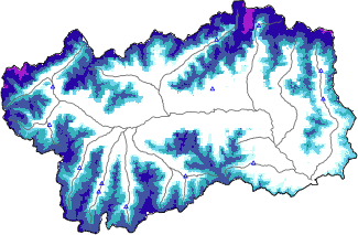 Altezza neve al suolo + dati stazioni automatiche (AWS) e Modelli 1 AINEVA (MOD1) sotto i 2000 m