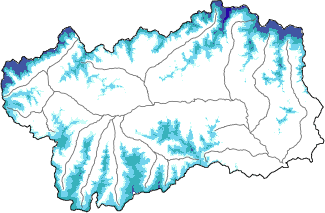 New snow in the last 72h + Modello 1 AINEVA (MOD1) data