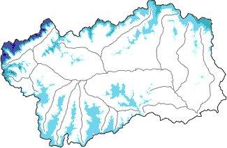 New snow in the last 72h + Modello 1 AINEVA (MOD1) data