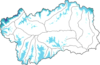 New snow in the last 72h + Modello 1 AINEVA (MOD1) data