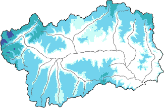 Neige fra&icirc;che dans les derni&egrave;res 24h + donn&eacute;es Modello 1 AINEVA (MOD1)