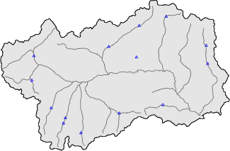 Hauter de neige + donn&eacute;es de station automatiques (AWS) + donn&eacute;es Modello 1 AINEVA (MOD1) au-dessous de 2000 m