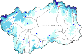Snow depth + automatic weather station data (AWS) + Modello 1 AINEVA (MOD1) data above 2000 m