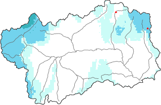 New snow in the last 24h + Modello 1 AINEVA (MOD1) data