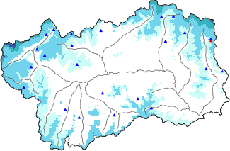 Hauter de neige + donn&eacute;es de station automatiques (AWS) + donn&eacute;es Modello 1 AINEVA (MOD1) au-dessus de 2000 m