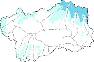 New snow in the last 24h + Modello 1 AINEVA (MOD1) data