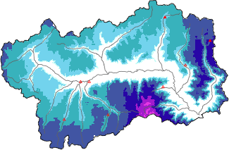 New snow in the last 72h + Modello 1 AINEVA (MOD1) data