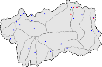 Hauter de neige + donn&eacute;es de station automatiques (AWS) + donn&eacute;es Modello 1 AINEVA (MOD1) au-dessus de 2000 m