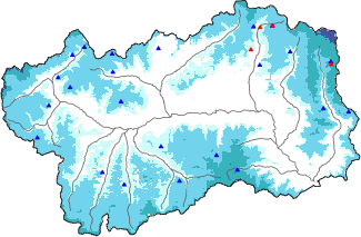 Snow depth + automatic weather station data (AWS) + Modello 1 AINEVA (MOD1) data above 2000 m